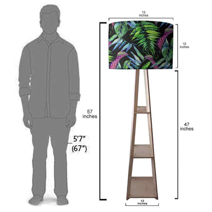 Standing Corner Floor Lamp for Living Room Light - Tropical Leaf Nutcase