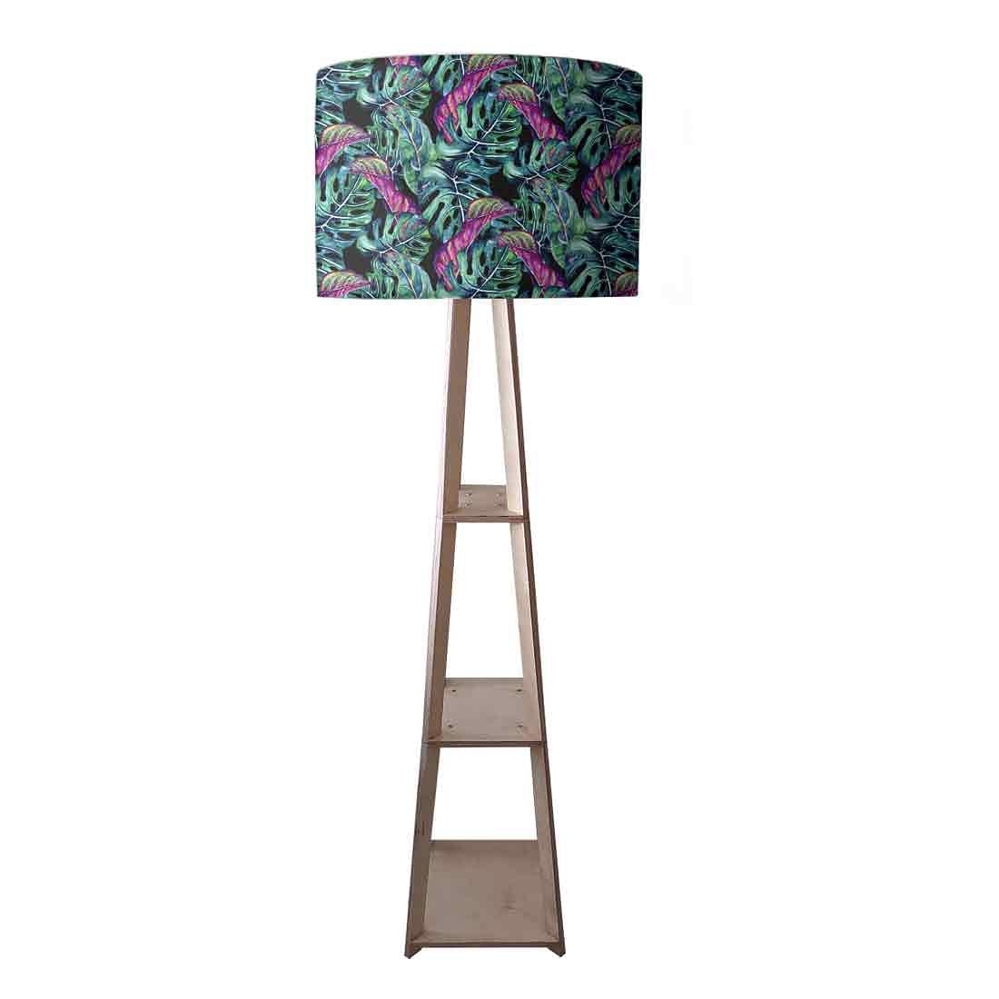 Large Wooden Floor Lamp for Bedside Night Light - Multicolor Leaf Nutcase