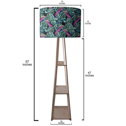 Large Wooden Floor Lamp for Bedside Night Light - Multicolor Leaf Nutcase