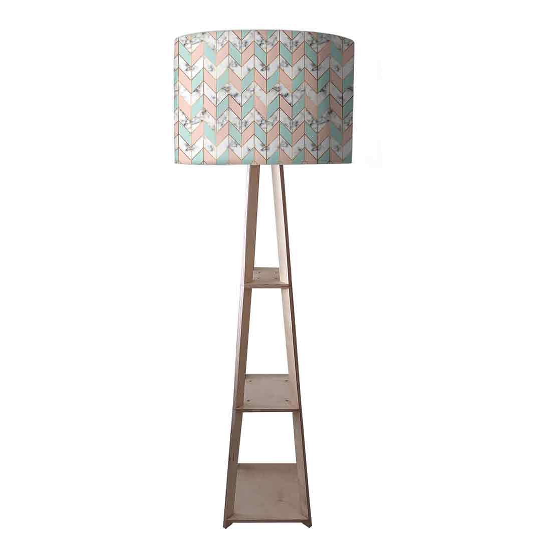 Wooden Corner Lamps with Shelf for Bedroom Nutcase