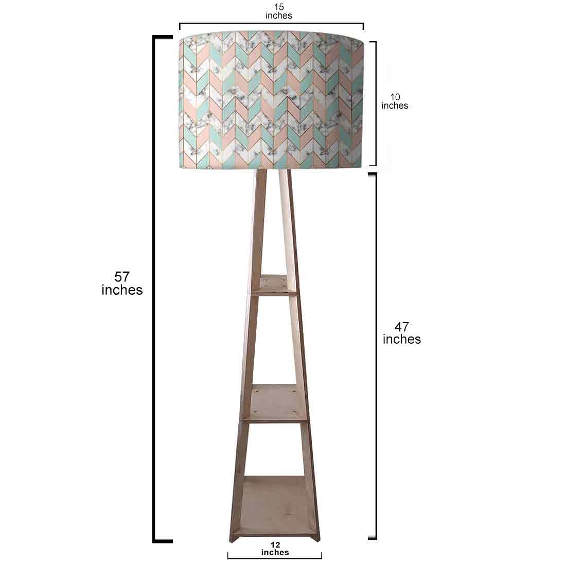 Wooden Corner Lamps with Shelf for Bedroom Nutcase