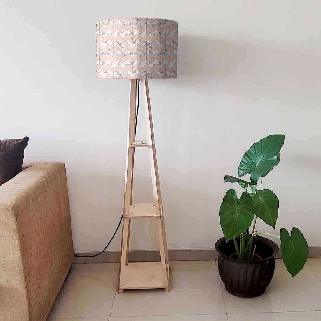 Peach Wooden Floor Lamp Home Centre Night Light Nutcase