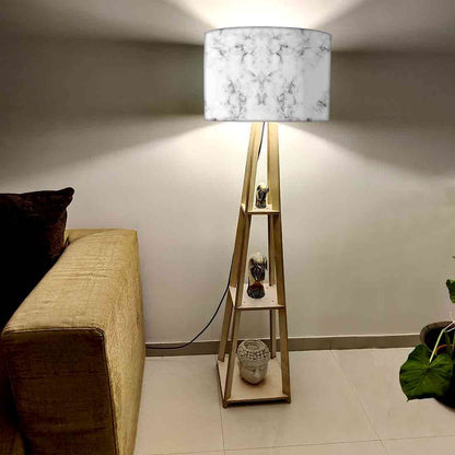 White Tripod Floor Lamp for Living Room - Marble Pastle Nutcase