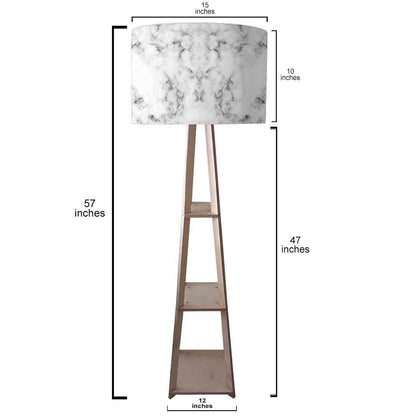 White Tripod Floor Lamp for Living Room - Marble Pastle Nutcase