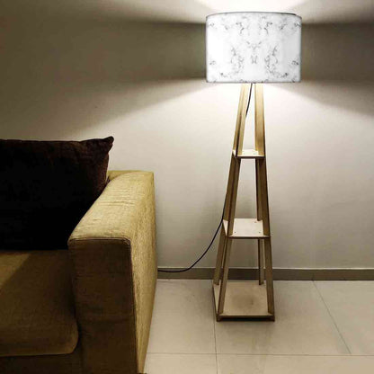 White Tripod Floor Lamp for Living Room - Marble Pastle Nutcase