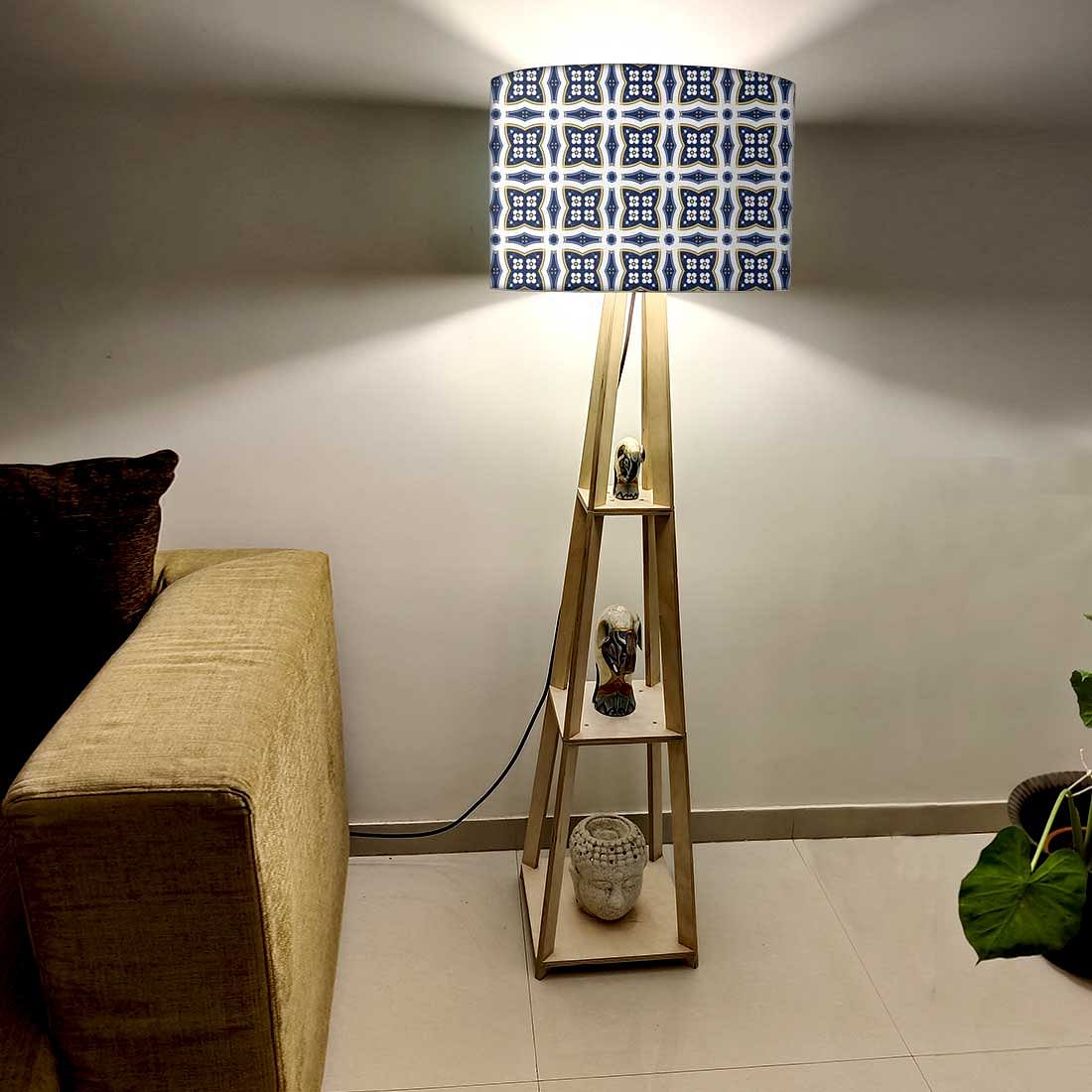 Large Wooden Tripod Night Lamp for Bedroom - Iberian Love Nutcase