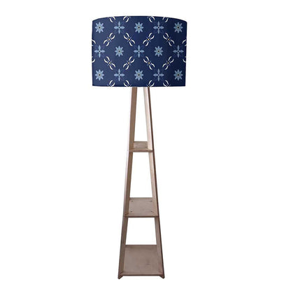 Tall Wooden Floor Lamp Light for Living Room - Floral Pattern Nutcase