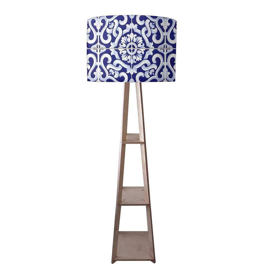 Blue Wooden Floor Lamps For Living Room - Blue Tiles Nutcase