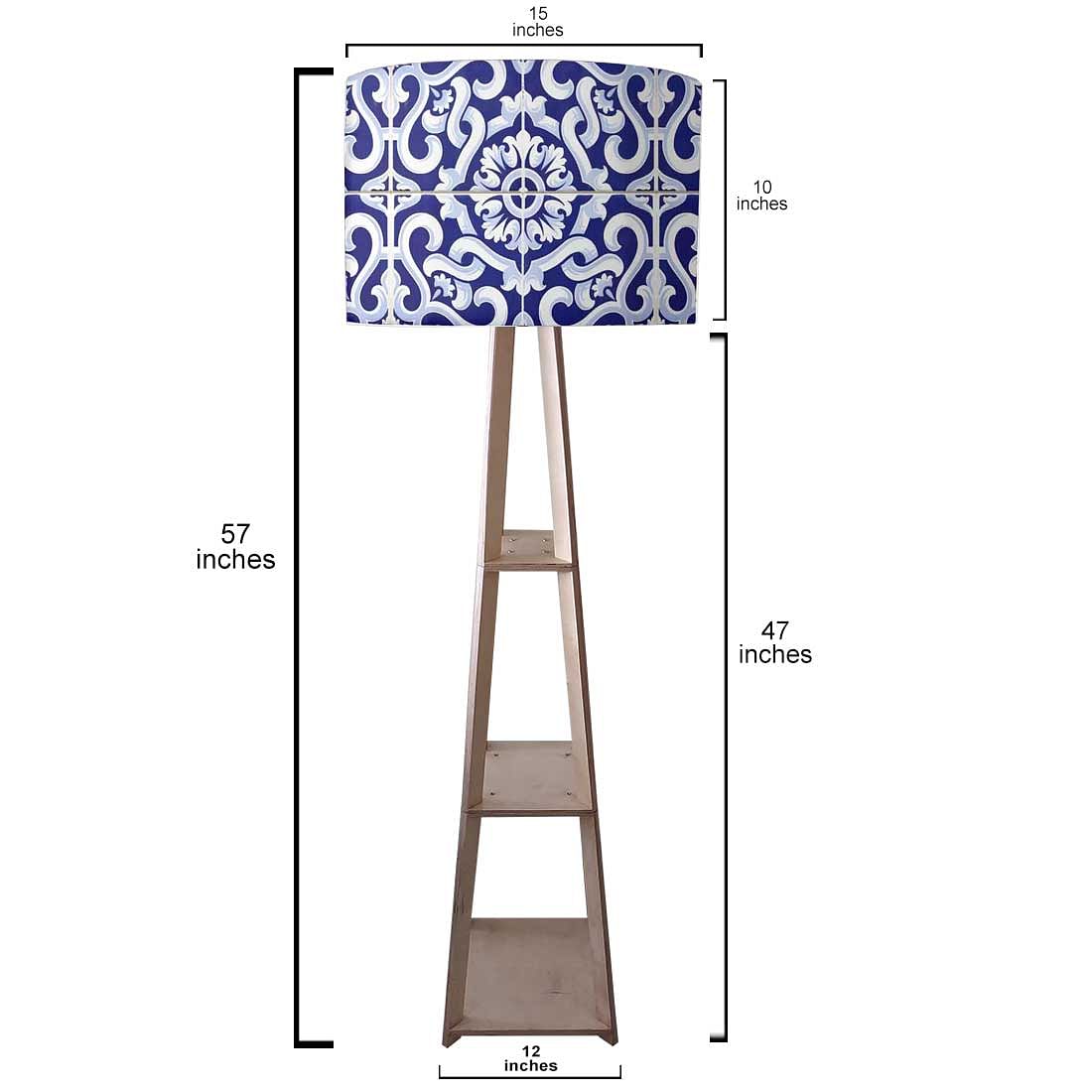 Blue Wooden Floor Lamps For Living Room - Blue Tiles Nutcase