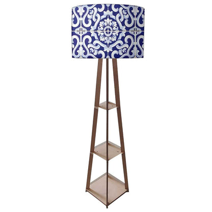 Blue Wooden Floor Lamps For Living Room - Blue Tiles Nutcase