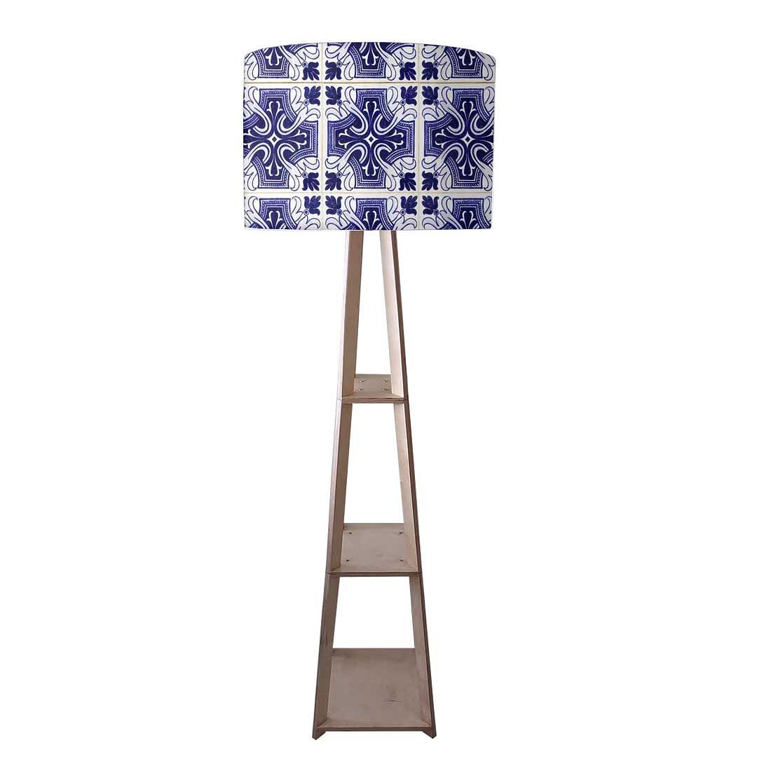 Designer Tripod Lamp Stand Floor Lamp - Blue Lace Nutcase