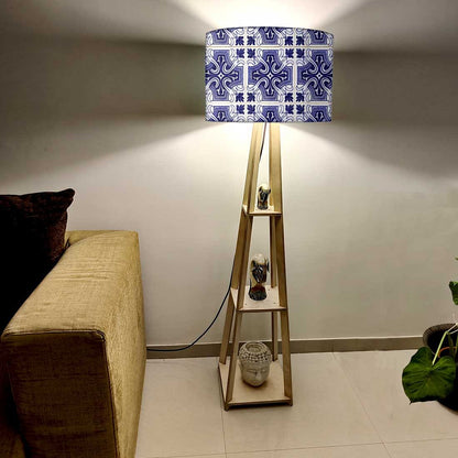 Designer Tripod Lamp Stand Floor Lamp - Blue Lace Nutcase