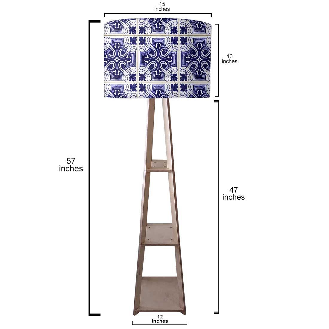 Designer Tripod Lamp Stand Floor Lamp - Blue Lace Nutcase