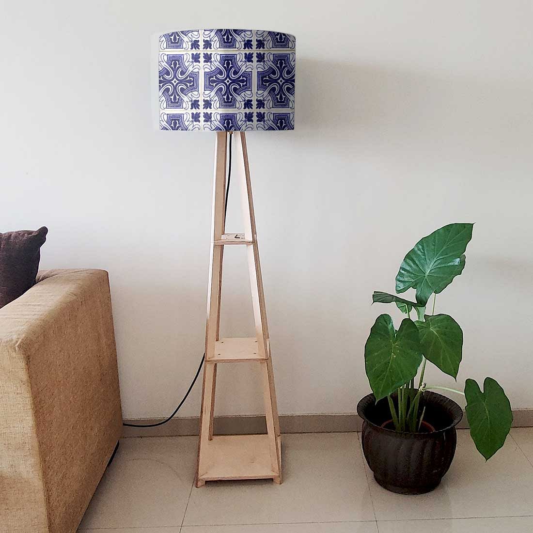 Designer Tripod Lamp Stand Floor Lamp - Blue Lace Nutcase