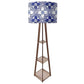 Standing Wooden Tripod Light - Floral Azulejos Nutcase