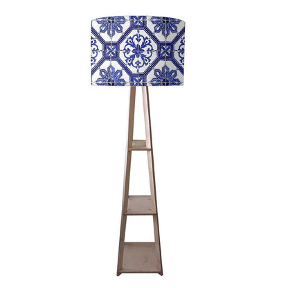 Designer Standing Lamps for Living Room - Floral Tiles Pattern Nutcase