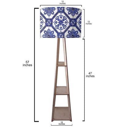 Designer Standing Lamps for Living Room - Floral Tiles Pattern Nutcase