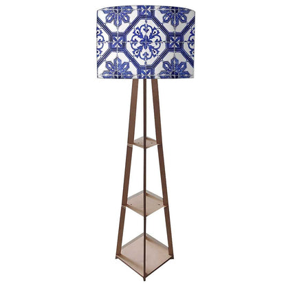 Designer Standing Lamps for Living Room - Floral Tiles Pattern Nutcase