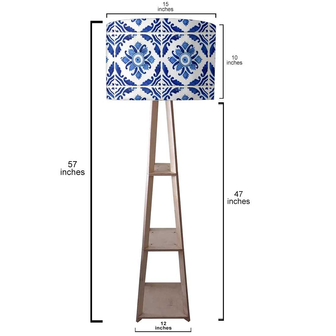 Tripod Wooden Floor Lamps For Bedroom - Floral Art Nutcase