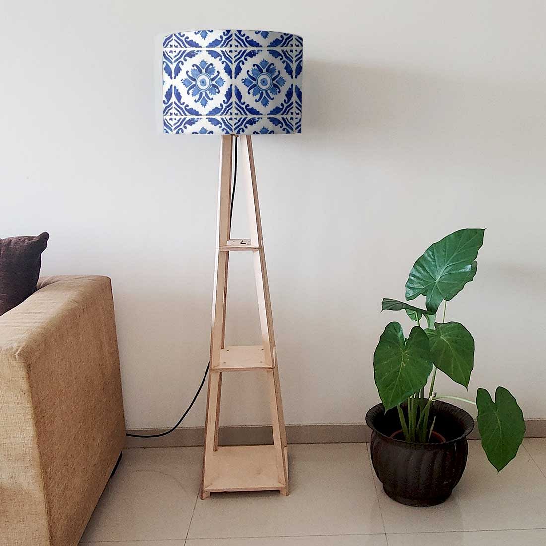 Tripod Wooden Floor Lamps For Bedroom - Floral Art Nutcase