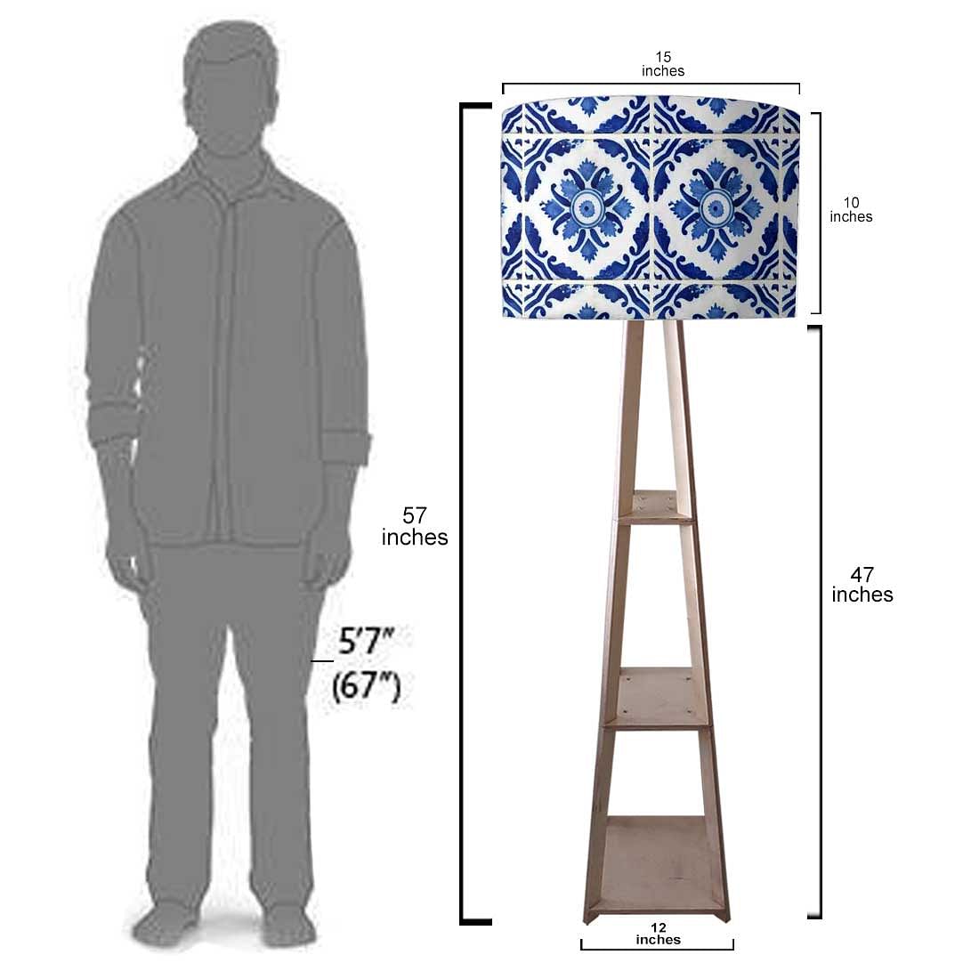 Tripod Wooden Floor Lamps For Bedroom - Floral Art Nutcase