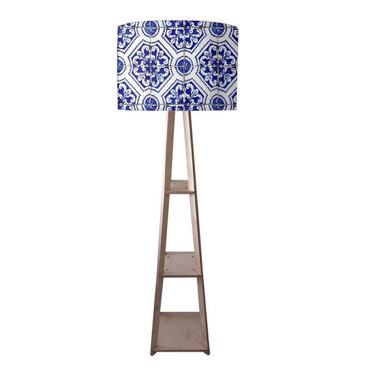 Small Wooden Floor Lamp for Living Room - Spanish Tiles Design Nutcase