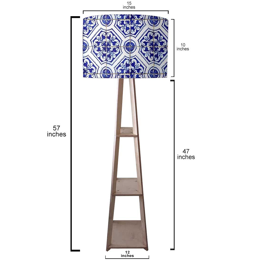 Small Wooden Floor Lamp for Living Room - Spanish Tiles Design Nutcase