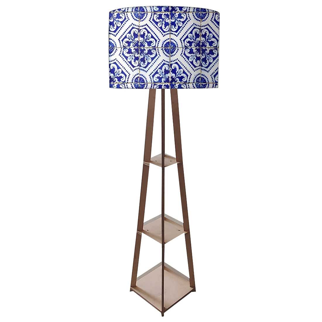 Small Wooden Floor Lamp for Living Room - Spanish Tiles Design Nutcase