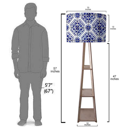 Small Wooden Floor Lamp for Living Room - Spanish Tiles Design Nutcase