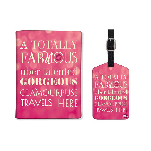 Passport Cover Holder Travel Case With Luggage Tag - Glamourpuss Travel Here Nutcase