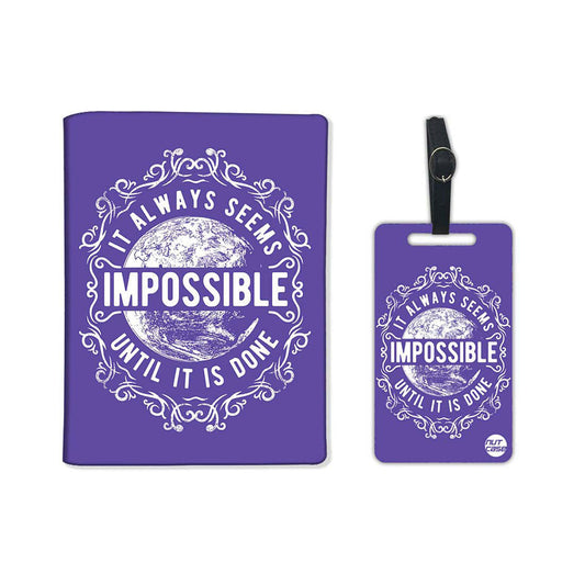Passport Cover Holder Travel Case With Luggage Tag - Impossible Nutcase