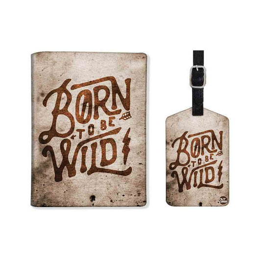 Passport Cover Holder Travel Case With Luggage Tag - Born To Wild Nutcase