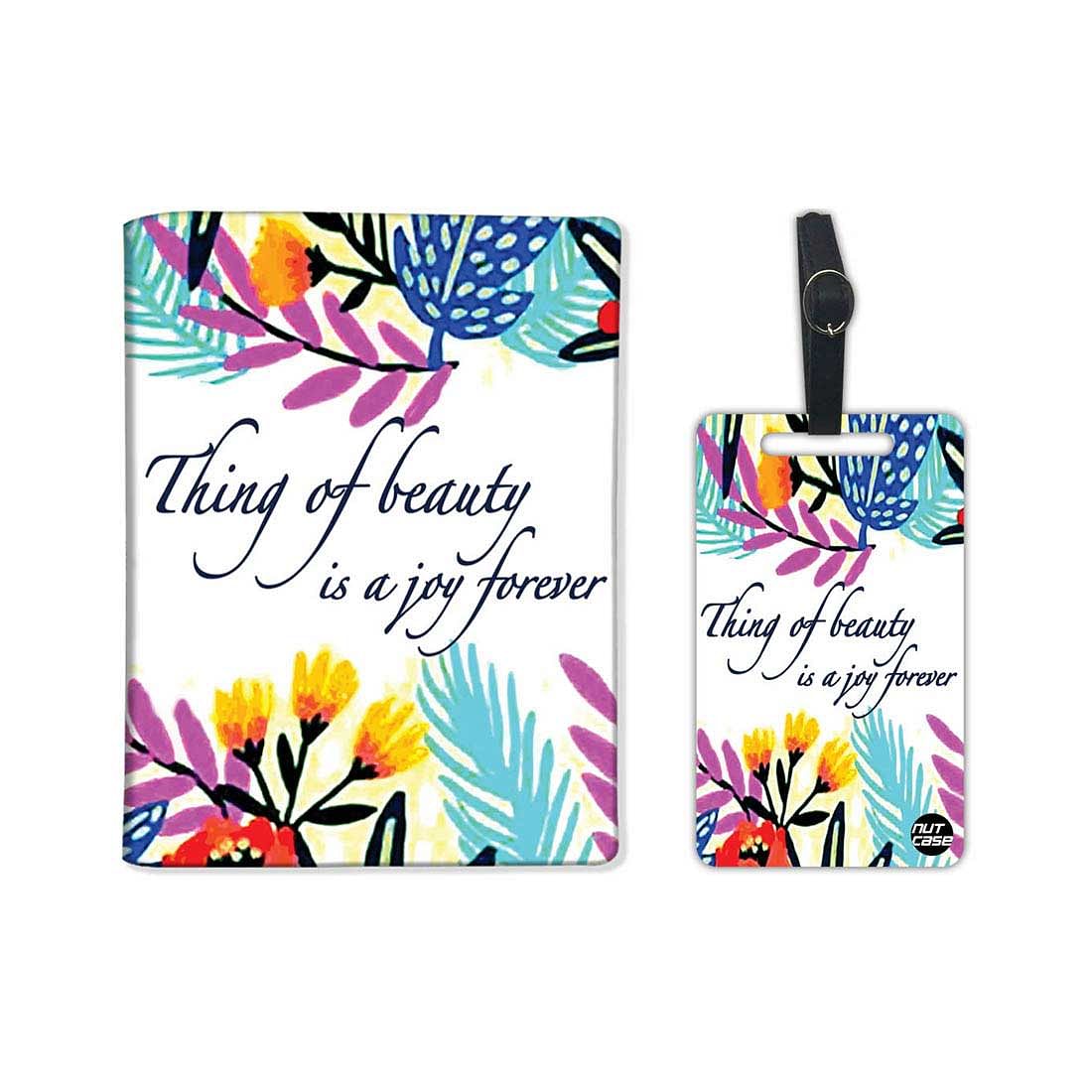 Passport Cover Holder Travel Case With Luggage Tag - Floral Nutcase