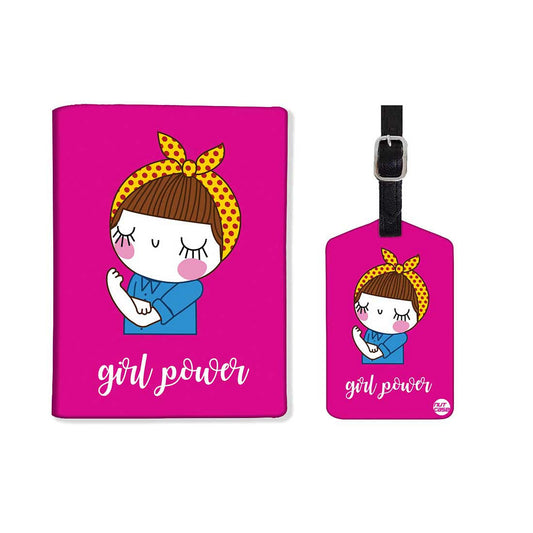 Passport Cover Holder Travel Case With Luggage Tag - Girl Power Nutcase