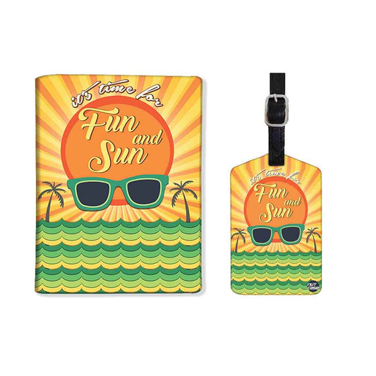 Passport Cover Holder Travel Case With Luggage Tag - Fun And Sun Nutcase