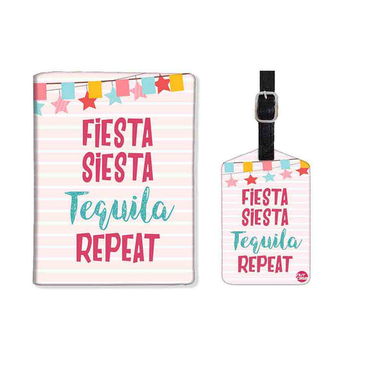 Passport Cover Holder Travel Case With Luggage Tag - Fiesta Siesta Nutcase