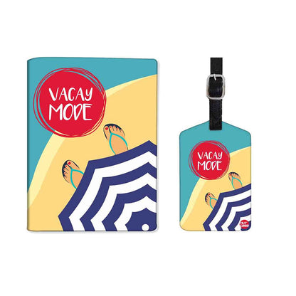 Passport Cover Holder Travel Case With Luggage Tag - Vacay Mode In Beach Nutcase