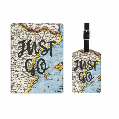 Passport Cover Holder Travel Case With Luggage Tag - Just Go Nutcase
