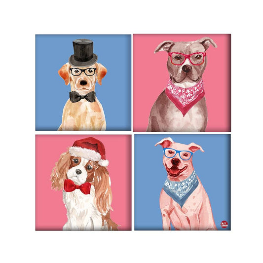 Wall Art Decor Panel For Home - Hipster Dogs Nutcase