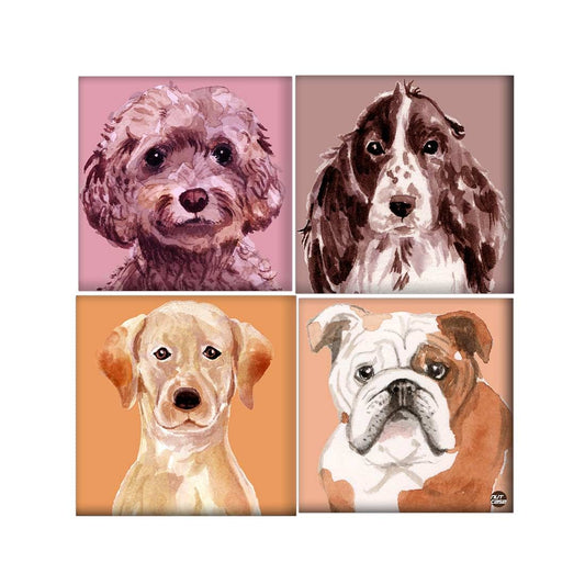 Wall Art Decor Panel For Home - Cute Dogs Face Nutcase