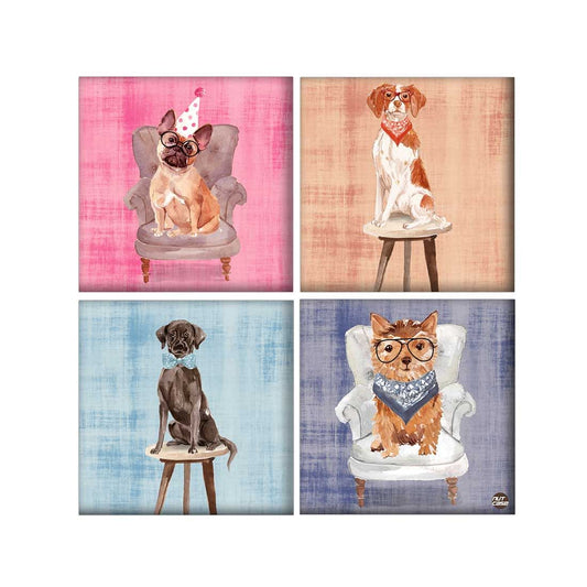 Wall Art Decor Panel For Home - Dogs with Chair Nutcase