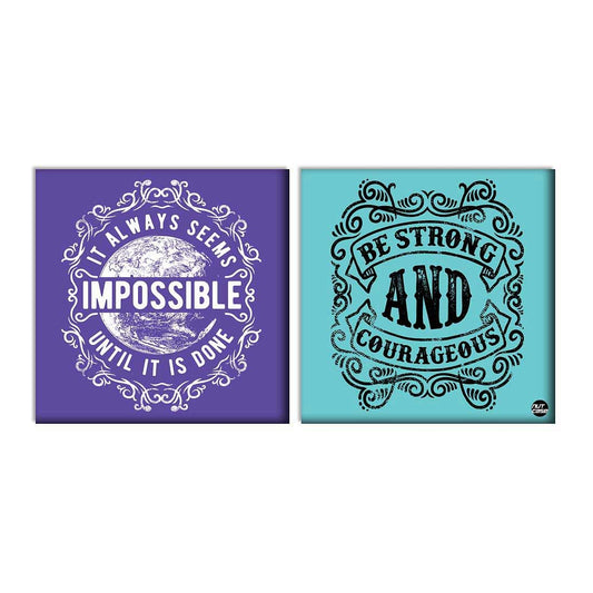 Wall Art Decor Panels Set Of 2 -  Impossible Be Strong Nutcase