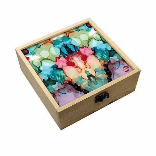 Jewellery Box Makepup Organizer -  Alcohol Ink Styled Design Nutcase