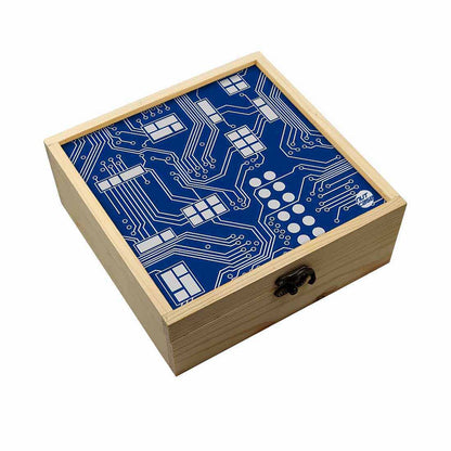 Jewellery Box Makepup Organizer -  Circuit Board Blue Nutcase