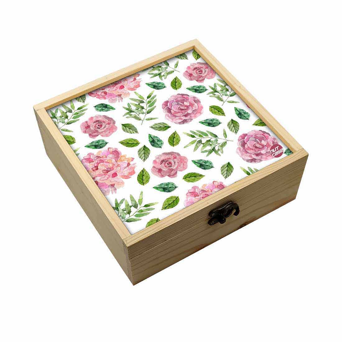 Jewellery Box Makepup Organizer -  Pink Flower Nutcase