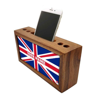 Customized Wood desk organizer - British Flag Nutcase