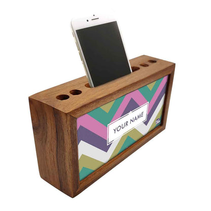 Custom Wooden pen organizer Mobile Stand - Chevron Nutcase