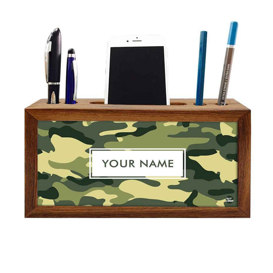 Custom-Made Wooden desktop storage drawers - Army Camo Nutcase