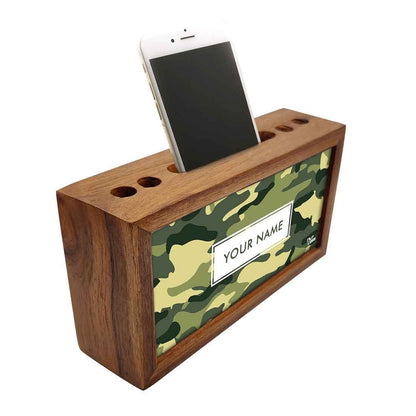 Custom-Made Wooden desktop storage drawers - Army Camo Nutcase