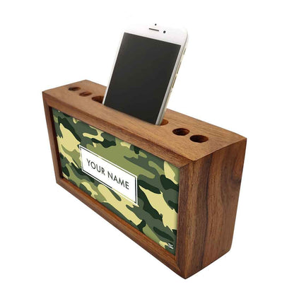 Custom-Made Wooden desktop storage drawers - Army Camo Nutcase